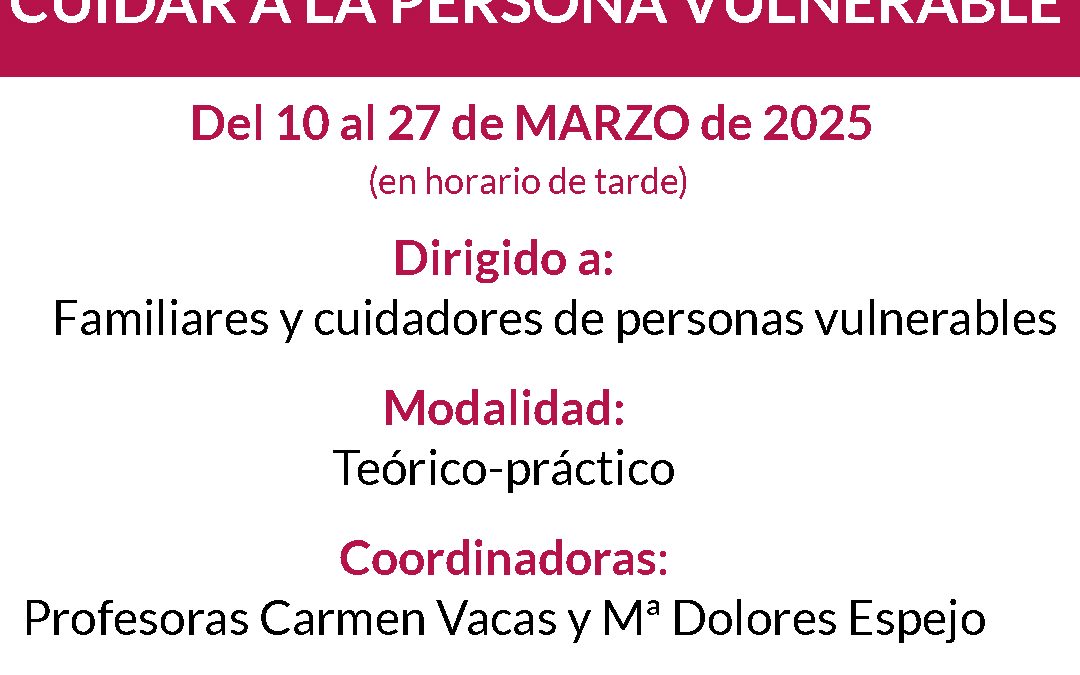 Prodean Córdoba: Curso Cuidar a la persona vulnerable